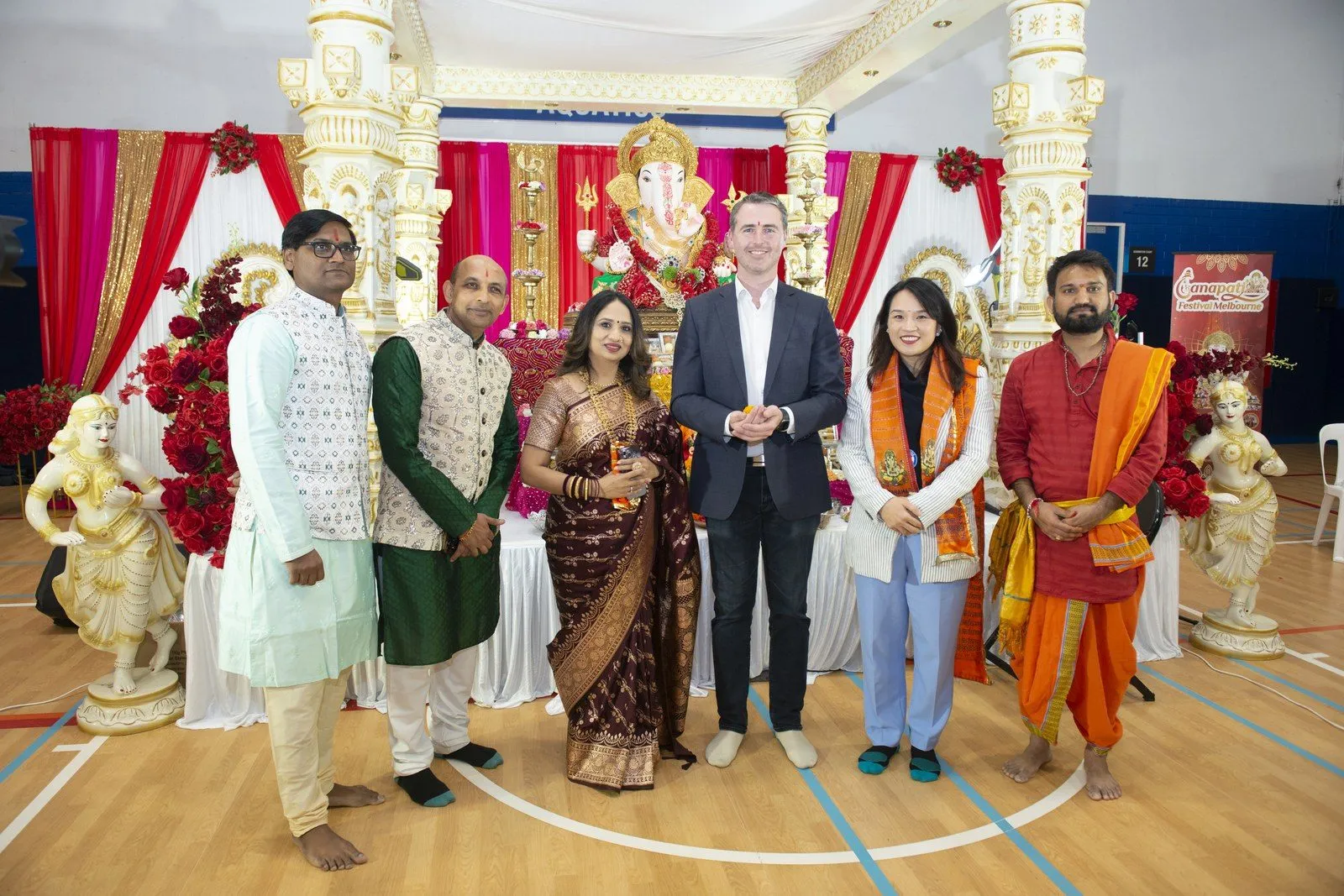 Attendees before the Ganesha mandap